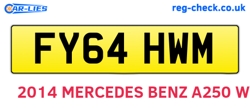 FY64HWM are the vehicle registration plates.