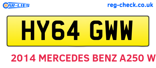 HY64GWW are the vehicle registration plates.
