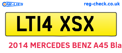 LT14XSX are the vehicle registration plates.