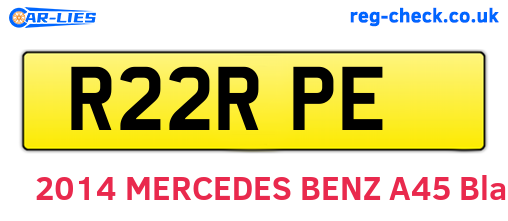 R22RPE are the vehicle registration plates.