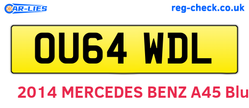 OU64WDL are the vehicle registration plates.