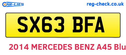 SX63BFA are the vehicle registration plates.