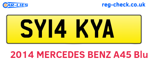 SY14KYA are the vehicle registration plates.
