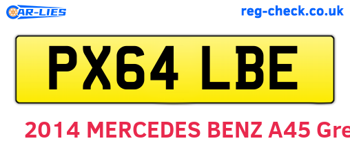 PX64LBE are the vehicle registration plates.