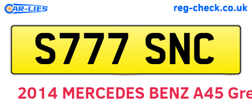 S777SNC are the vehicle registration plates.