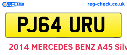 PJ64URU are the vehicle registration plates.