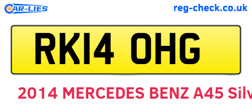 RK14OHG are the vehicle registration plates.