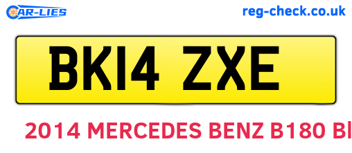 BK14ZXE are the vehicle registration plates.