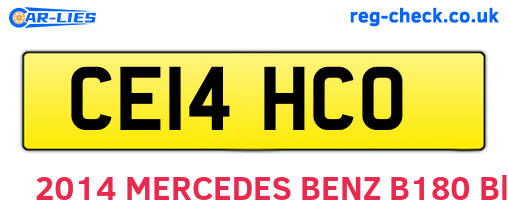 CE14HCO are the vehicle registration plates.