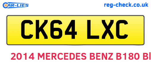 CK64LXC are the vehicle registration plates.