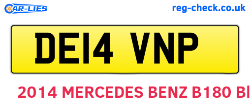 DE14VNP are the vehicle registration plates.