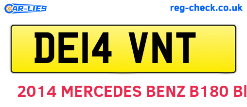 DE14VNT are the vehicle registration plates.