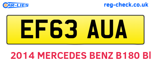 EF63AUA are the vehicle registration plates.