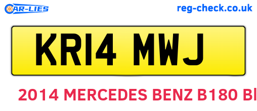 KR14MWJ are the vehicle registration plates.