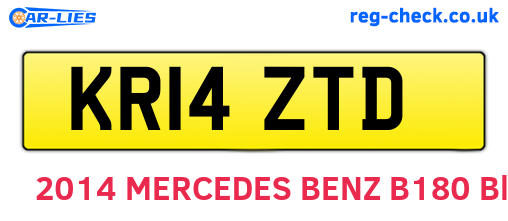 KR14ZTD are the vehicle registration plates.