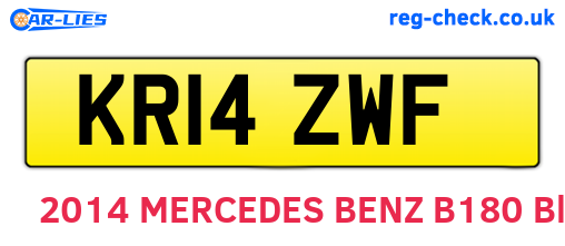 KR14ZWF are the vehicle registration plates.