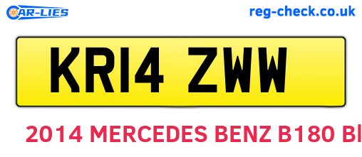 KR14ZWW are the vehicle registration plates.