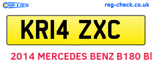 KR14ZXC are the vehicle registration plates.