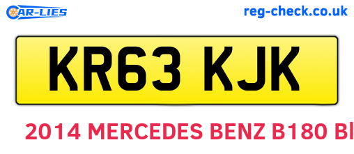 KR63KJK are the vehicle registration plates.