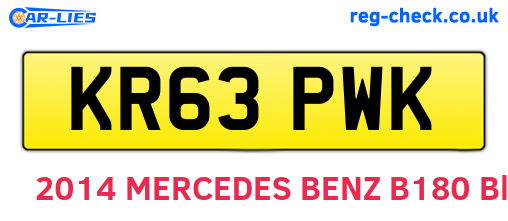 KR63PWK are the vehicle registration plates.