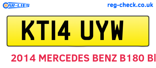 KT14UYW are the vehicle registration plates.