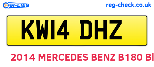 KW14DHZ are the vehicle registration plates.
