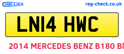 LN14HWC are the vehicle registration plates.