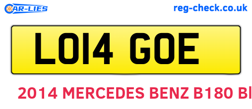 LO14GOE are the vehicle registration plates.