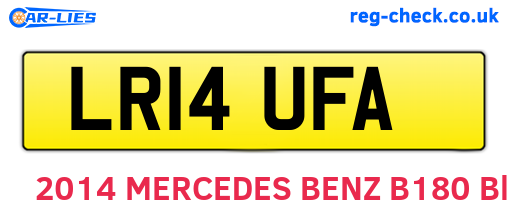 LR14UFA are the vehicle registration plates.