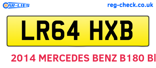 LR64HXB are the vehicle registration plates.