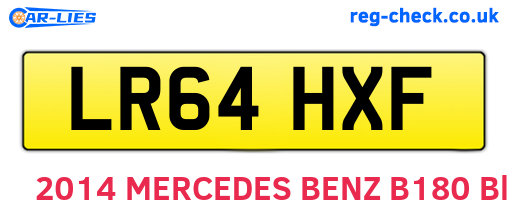 LR64HXF are the vehicle registration plates.