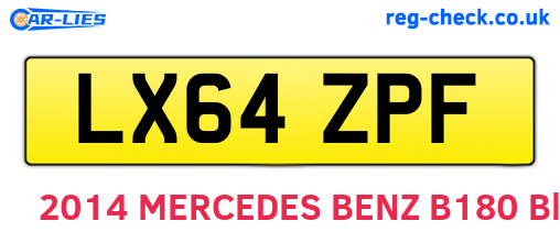 LX64ZPF are the vehicle registration plates.