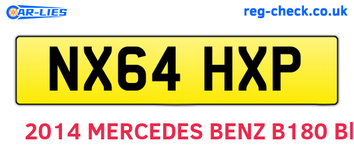 NX64HXP are the vehicle registration plates.
