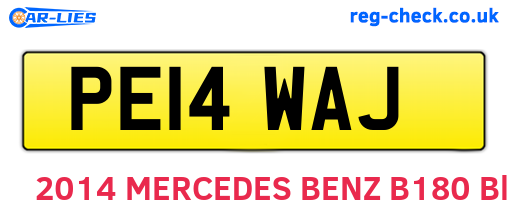 PE14WAJ are the vehicle registration plates.