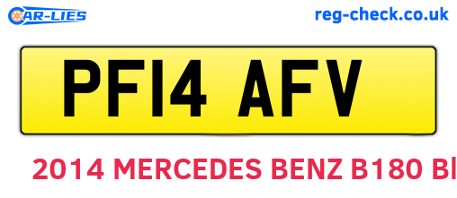 PF14AFV are the vehicle registration plates.
