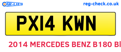 PX14KWN are the vehicle registration plates.