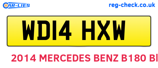 WD14HXW are the vehicle registration plates.