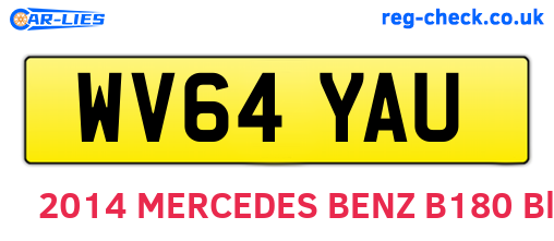 WV64YAU are the vehicle registration plates.