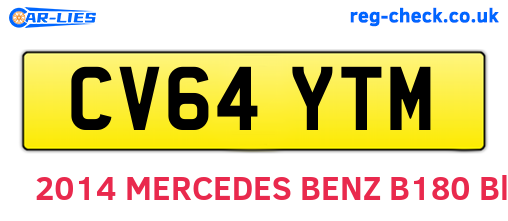 CV64YTM are the vehicle registration plates.