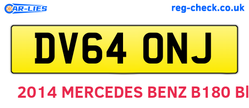 DV64ONJ are the vehicle registration plates.