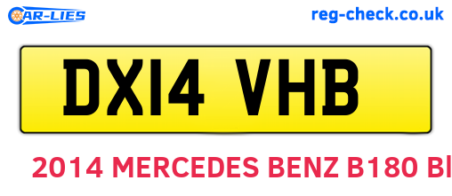 DX14VHB are the vehicle registration plates.