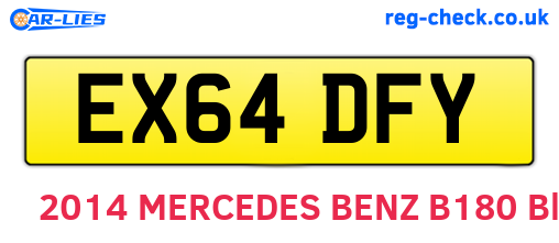 EX64DFY are the vehicle registration plates.