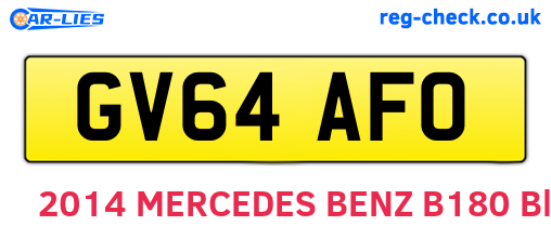 GV64AFO are the vehicle registration plates.