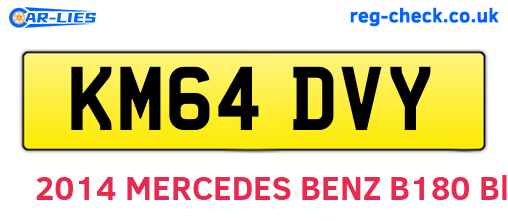 KM64DVY are the vehicle registration plates.