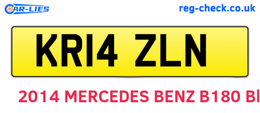 KR14ZLN are the vehicle registration plates.