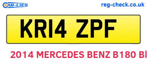 KR14ZPF are the vehicle registration plates.