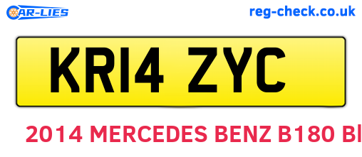 KR14ZYC are the vehicle registration plates.