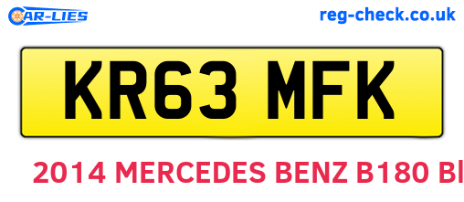 KR63MFK are the vehicle registration plates.