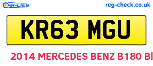 KR63MGU are the vehicle registration plates.