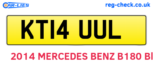 KT14UUL are the vehicle registration plates.